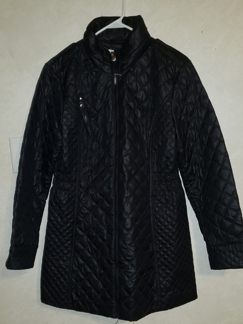 XL...Laundry By Shelli Segal Black Quilted Long Puffer Coat